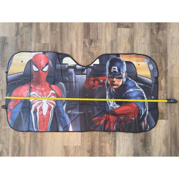 Captain America & Spider-Man Car Sunshade | Front Windshield Sunshade - Picture 5 of 8